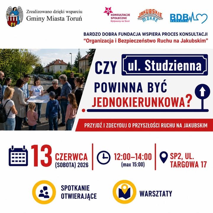 ❓Czy ul. Studzienna powinna być jednokierunkowa? To jedno z pytań, na które wspólnie będzi