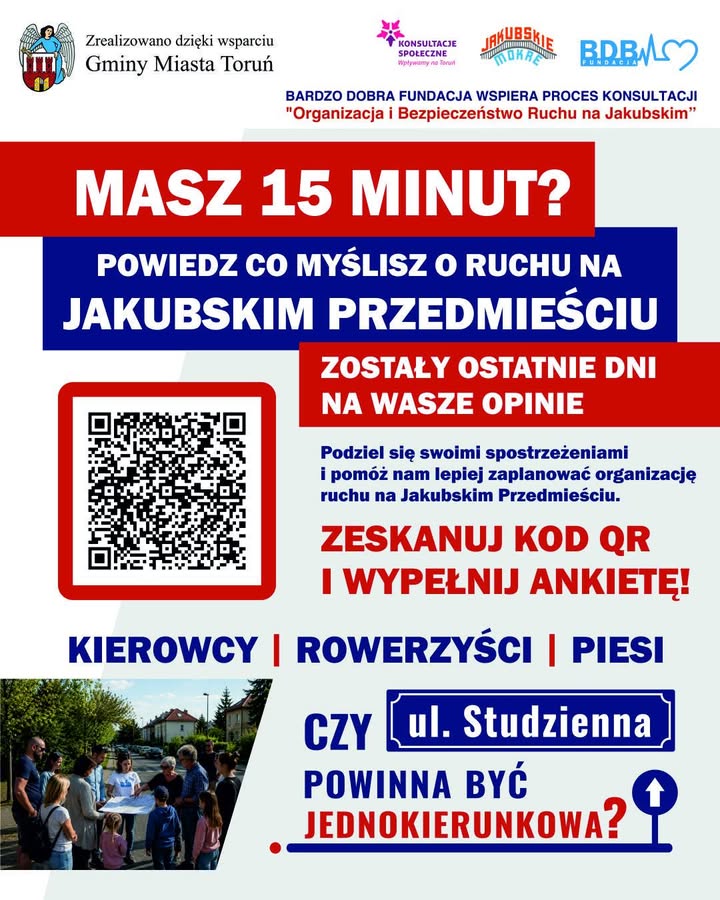Jakubskie – jeszcze możesz zabrać głos! Zostały ostatnie dni na wypełnienie ankiety dotycz